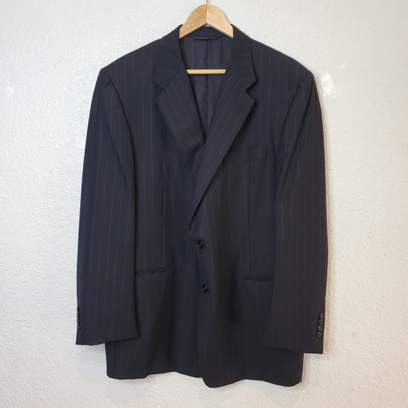 Hickey Freeman Other - Hickey Freeman Suit Jacket Sport Coat 2 Button Blue PinStripe 46R‎ 100% Wool EUC